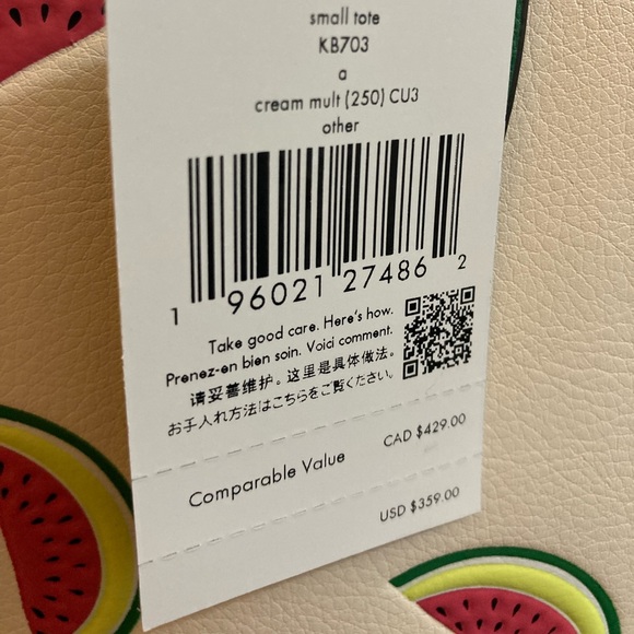 🎁 NWT 3 Kate Spade ♠️ Watermelon Tote + 🍉 Wristlet + Wallet 🍀🍉 - Picture 10 of 13